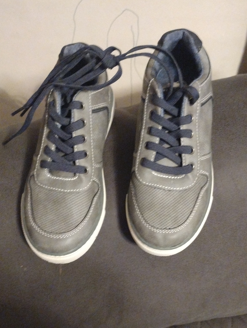 Boy's Casual Gray Lace-Up Sneakers - Comfortable Everyday Shoes